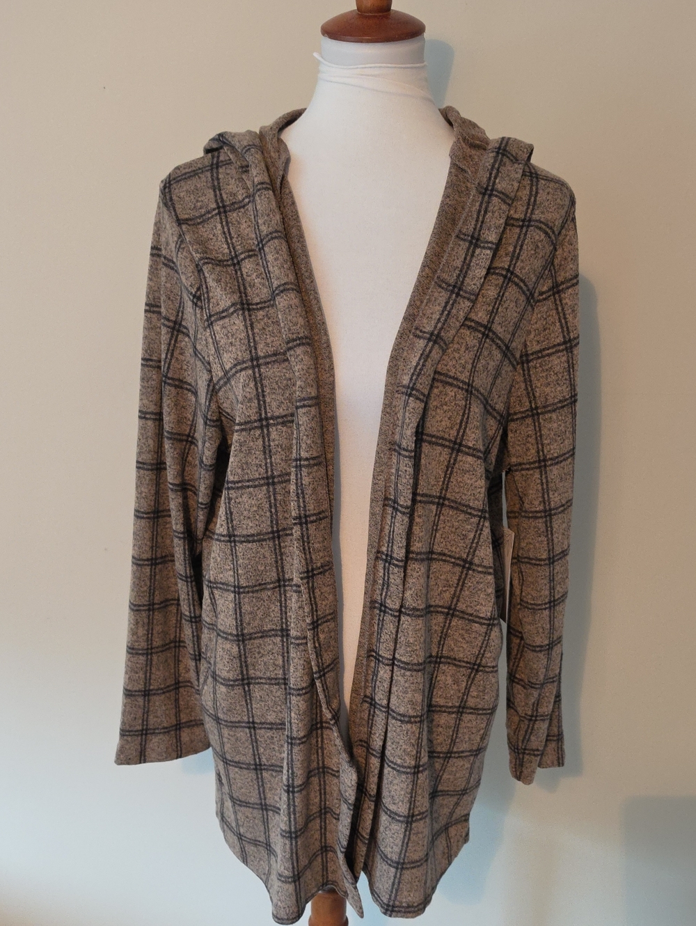 Joie  De Vivre Plaid Hooded Women's Sweater Brand New